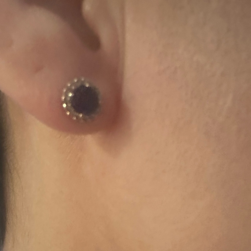 10K sapphire diamond  Earrings - Picture 8 of 11